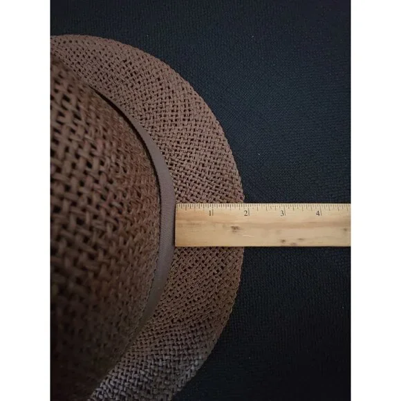 Walt Disney World Disneyland Resort Brown Mickey Mouse Woven Fedora Hat 7-3/8 - Picture 10 of 10